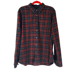 PRANA Breathe Med>Heavy Plaid L/S Button-Up Organic Cotton Flannel, Size L